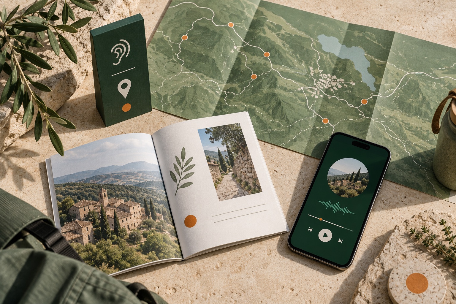 Mappa, segnaletica, guida e smartphone coordinati in un progetto territoriale